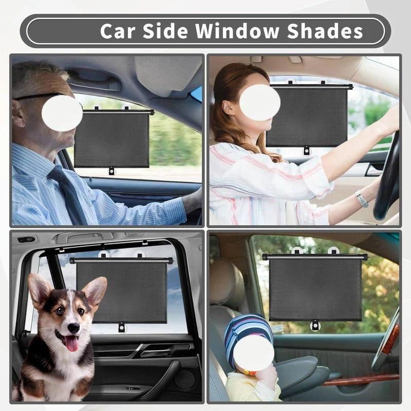 Retractable Car Window Sun Shades – 2 Piece Set
